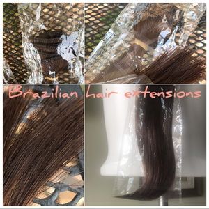 Gorgeous dark honey clip in sew in hair extensions